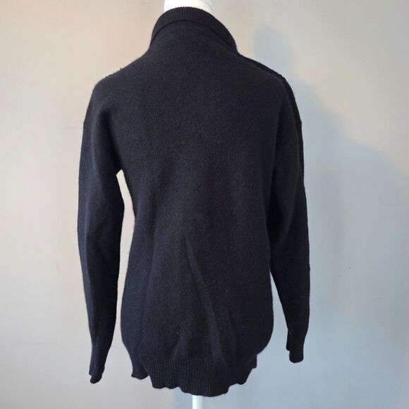 Vintage 80s Angora Wool Sweater. Small. Dark Romance Goth Glam Sequins Black - Picture 3 of 10
